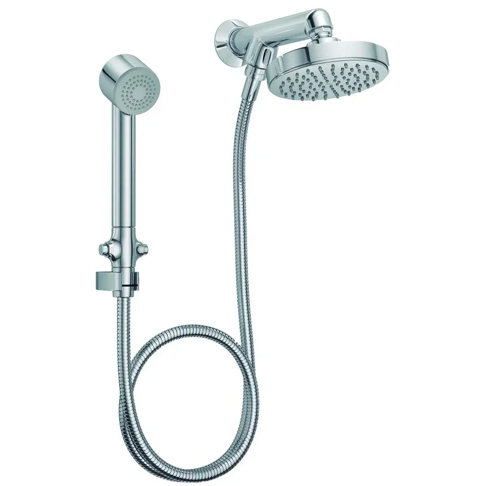 Chuveiro de parede cromado com desviador e flexível Deca