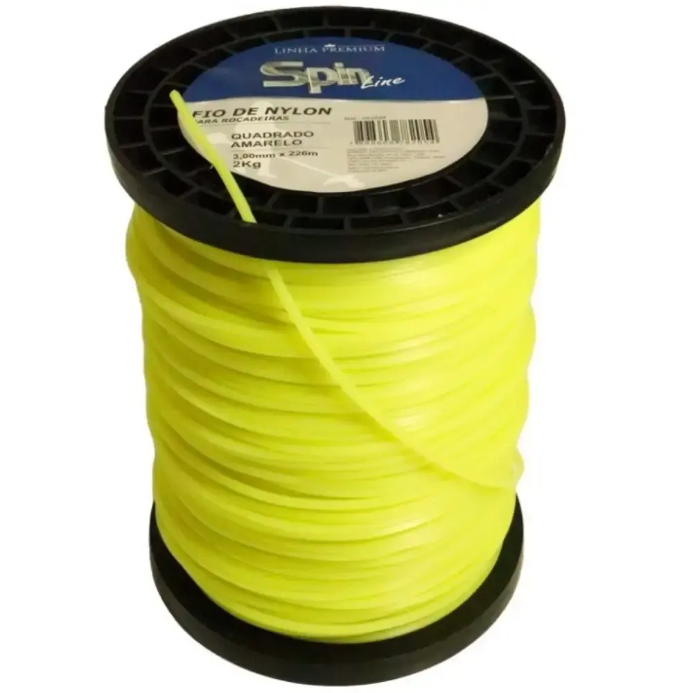 Fio de Nylon 3,0 mm Quadrado para Roçadeira Bobina 2 KG 226 Metros Amarelo VULCAN