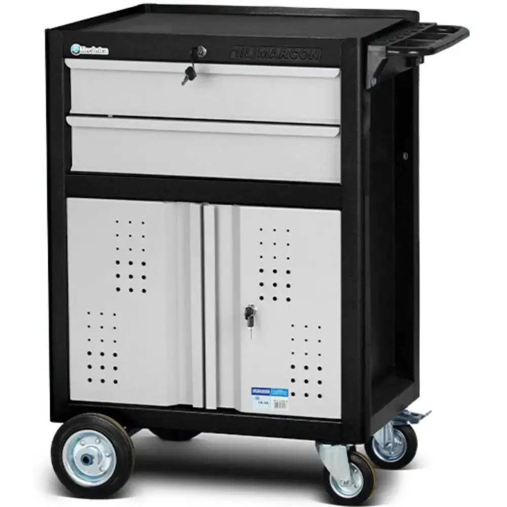 Carrinho para Ferramentas Fechado 2 Gavetas 86 x 40 x 40cm BlackSeries CR-39B MARCON
