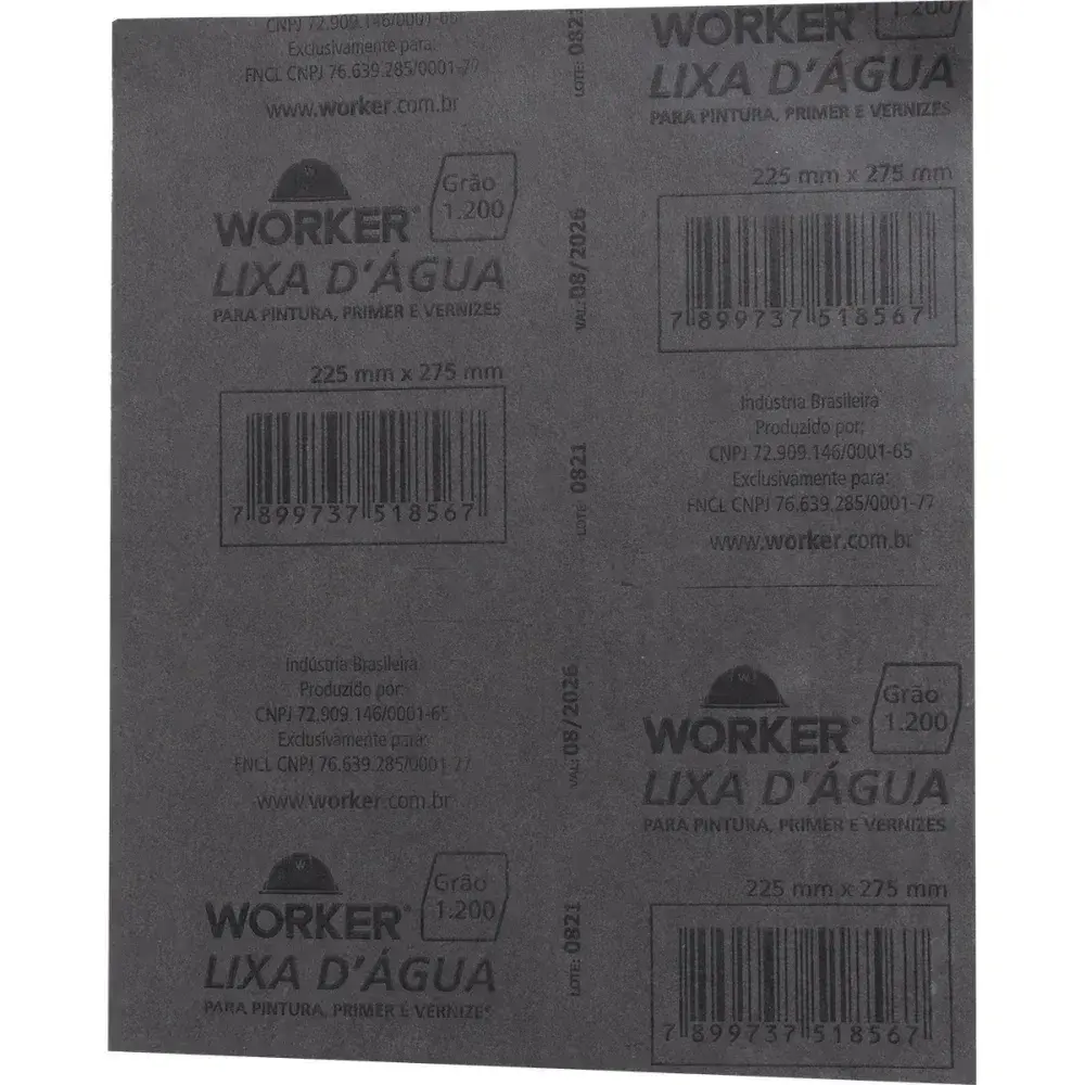 Lixa d água grão 1200 225MM x 275MM Worker — fotografia 8