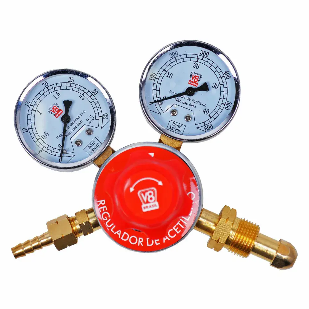 Regulador de pressão gás acetileno 110183 V8 brasil