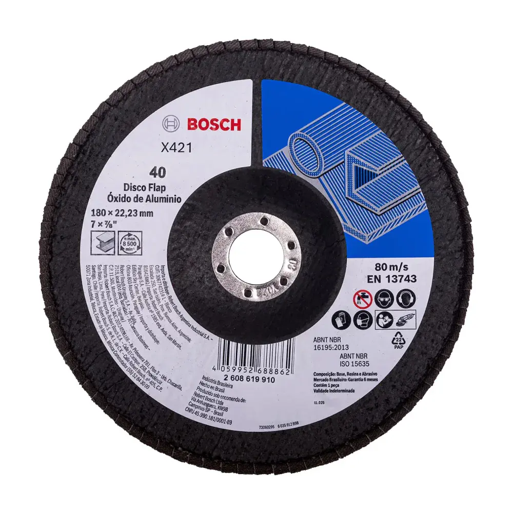 Disco flap curvo G40 180MM Bosch — fotografia de referência