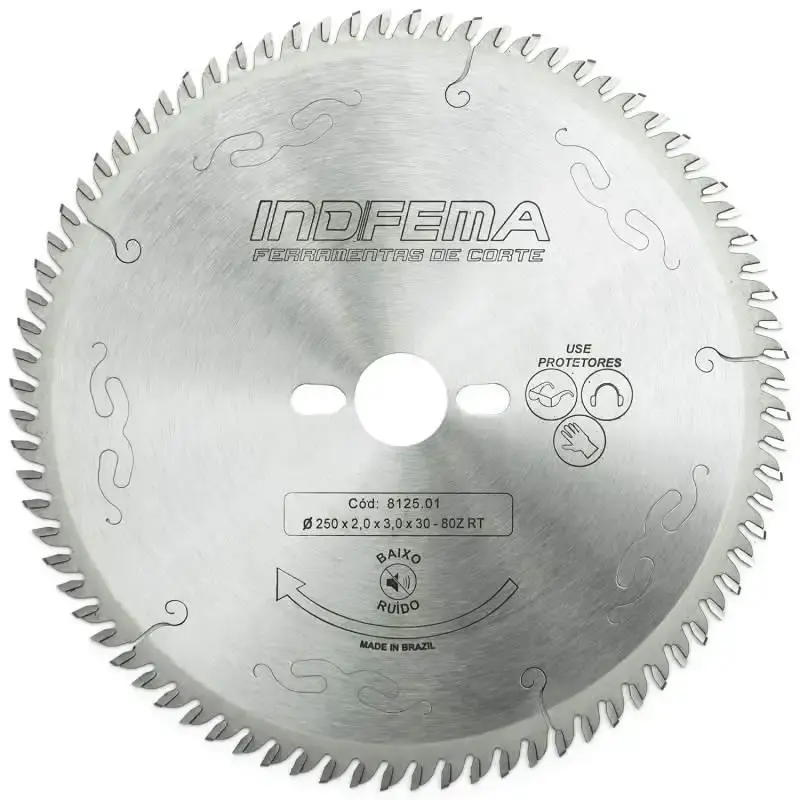 Disco de serra circular de widea HW 10 POL 250 MM 80 dentes baixo ruído 8125.01 Indfema