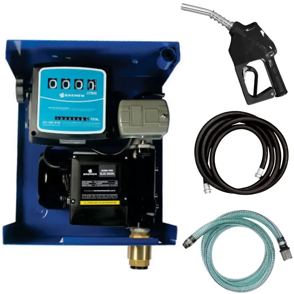 Bomba para óleo diesel 60L 230V com medidor e bico automático 9804 Bremen — fotografia de referência