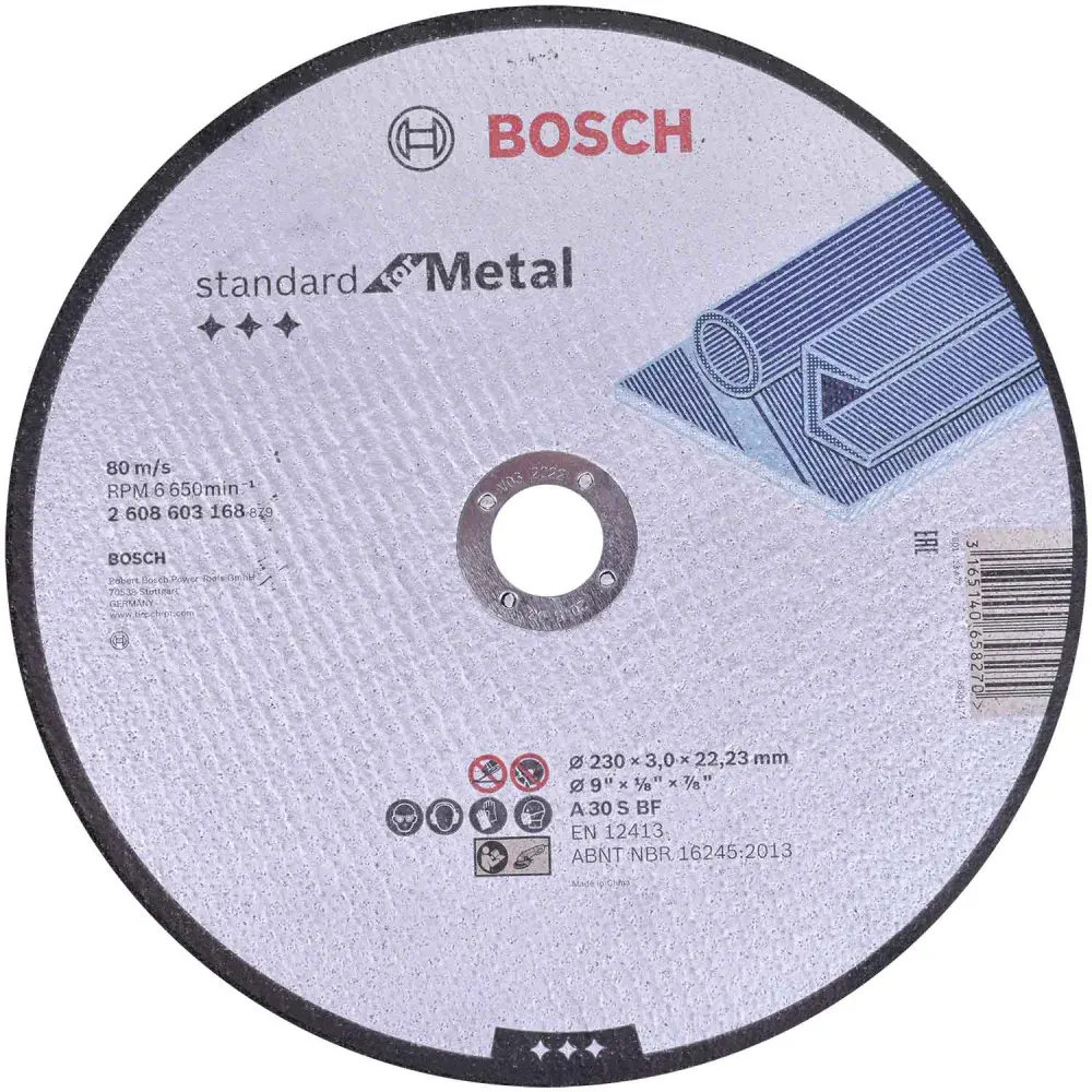 Disco de corte 9 x 7/8 grão 30 standard for metal da Bosch — fotografia de referência
