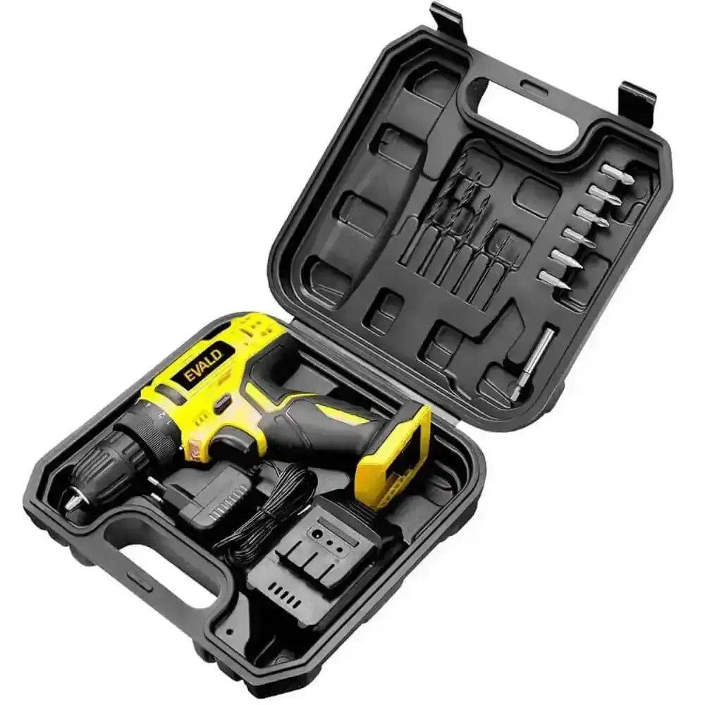 Parafusadeira bateria 12V impacto PFE-012EVI com kit 41 peças EV-EBB41 Evald — fotografia 3