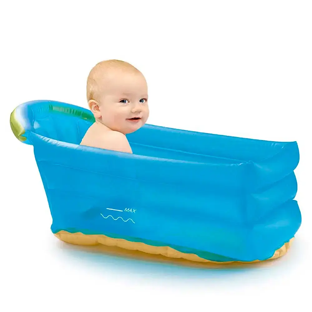 Banheira inflável bath buddy para bebê azul BB1157 Multilaser — fotografia 4