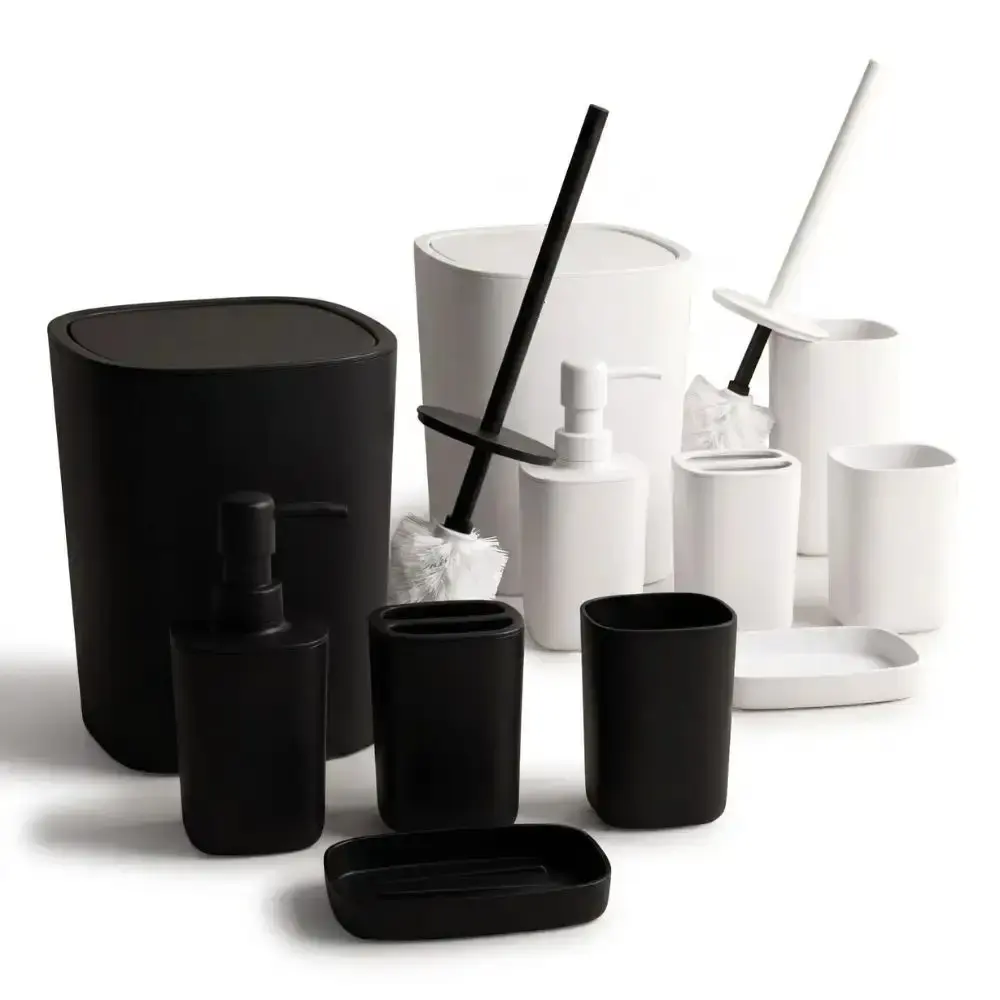 Conjunto de acessórios para banheiro kit com 6 peças minimalista luxo casa LYS Branco