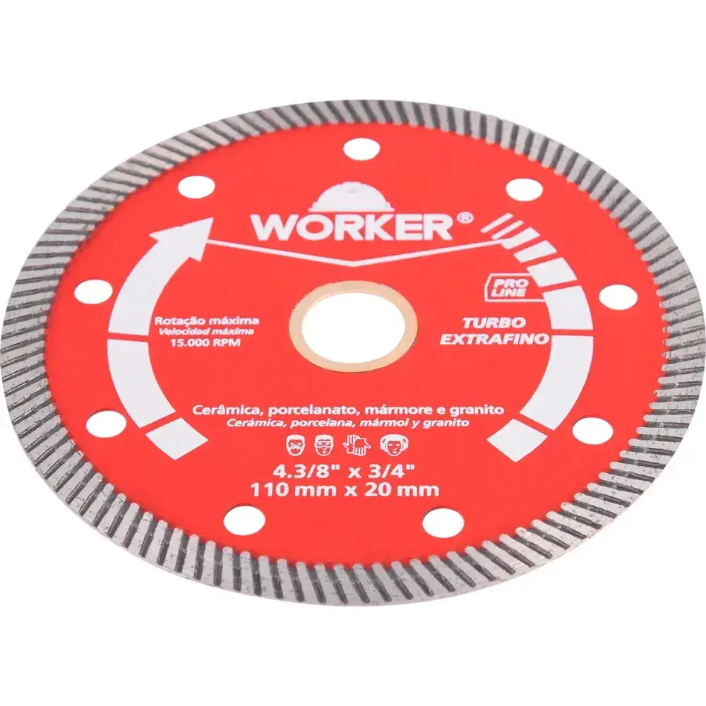 Disco de corte diamantado turbo extrafino 3/4 1,2MM Worker — fotografia 8