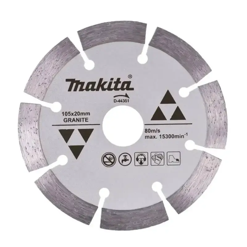 Disco de corte diamantado 4.1/8 POL 105 MM para granito D-44351 kit com 5 peças Makita — fotografia 3