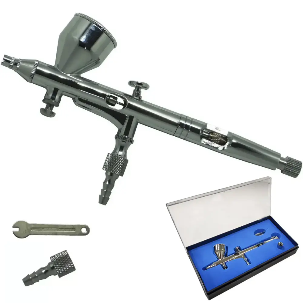 Caneta aerógrafo dupla ação 0,2 MM alumínio profissional EVCA-1C Evald — fotografia 7