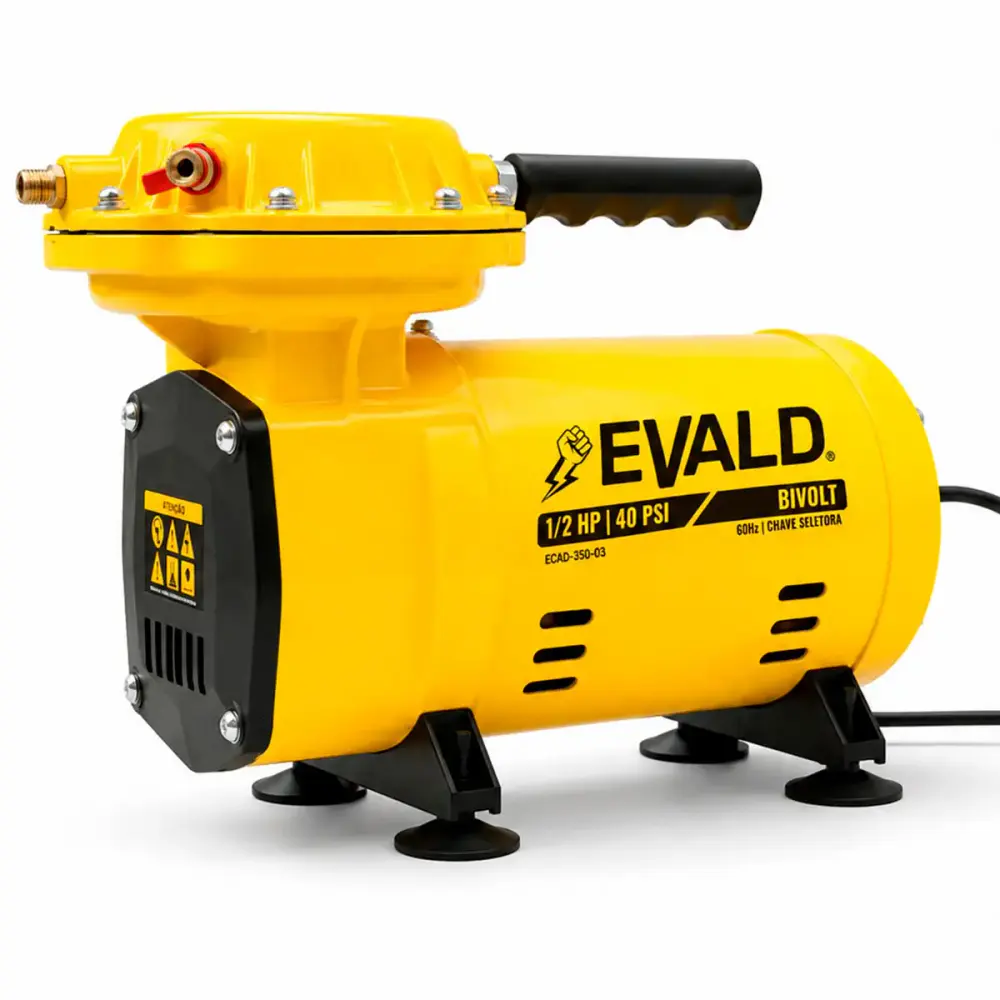 Compressor ar direto 1/2HP 1/2 polegada 350W kit 9 acessórios bivolt ECAD-350-03 Evald — fotografia 2
