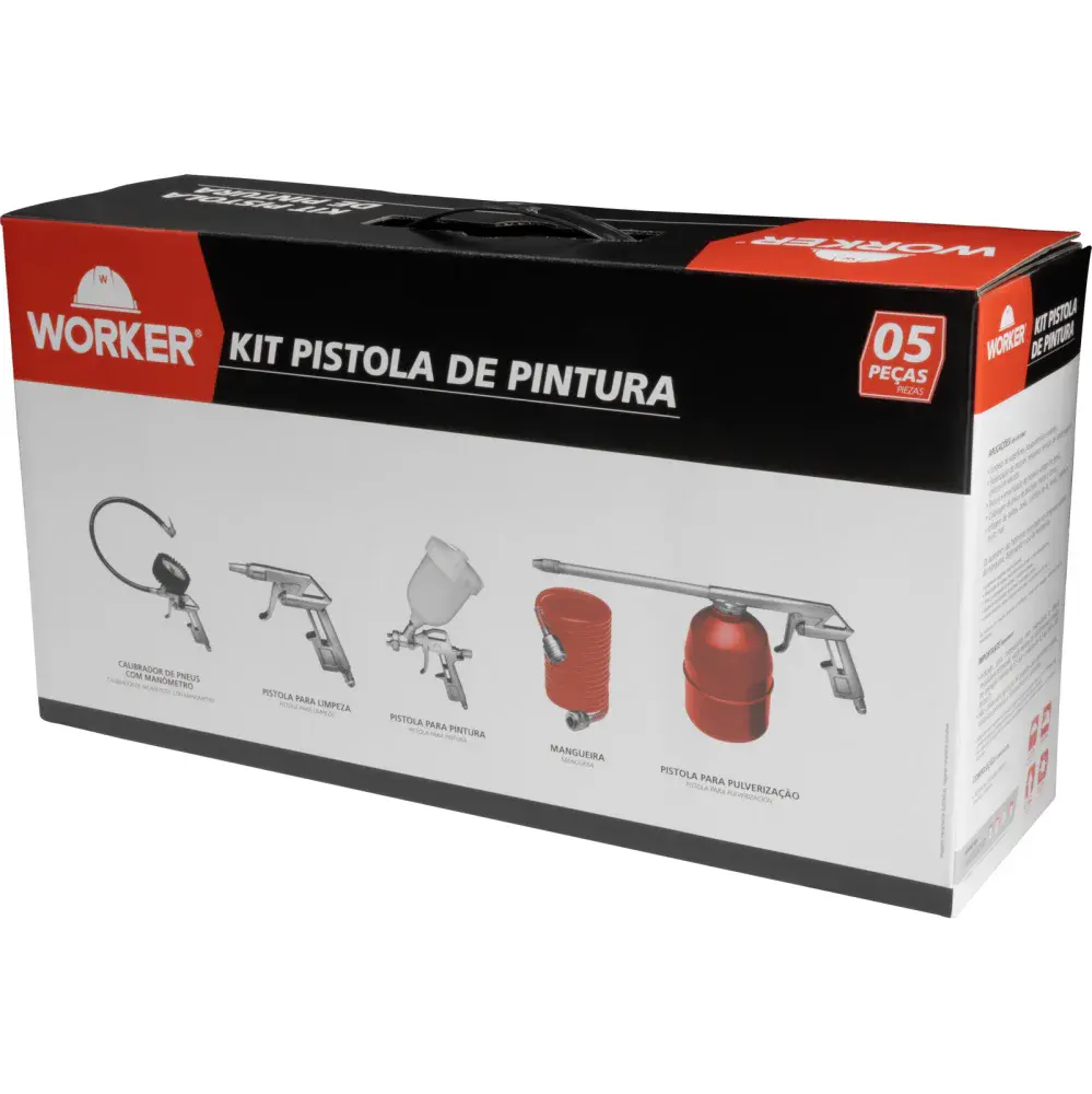 Kit pistola de pintura 5 peças Worker — fotografia 7