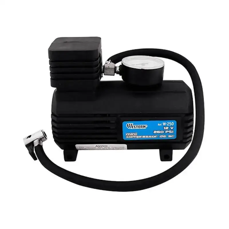 Compressor automotivo 12V 250 PSI Western com kit para reparo + bolsa — fotografia 4