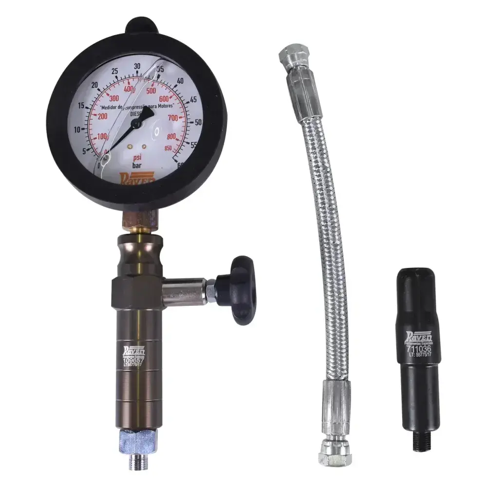 Kit para teste de compressão de motores diesel Raven — fotografia 7