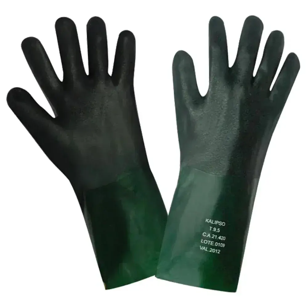 Luva em pvc com forro de algodão áspera 35CM g Kalipso — fotografia 2