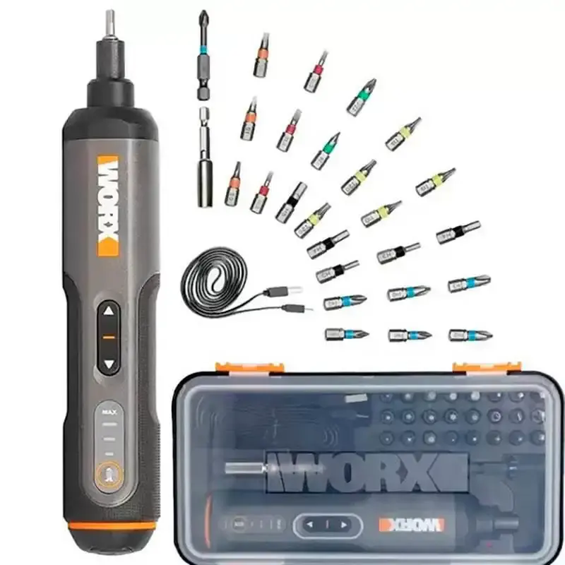 Parafusadeira à bateria 4,0V com led e kit bits WX240 Worx Bivolt