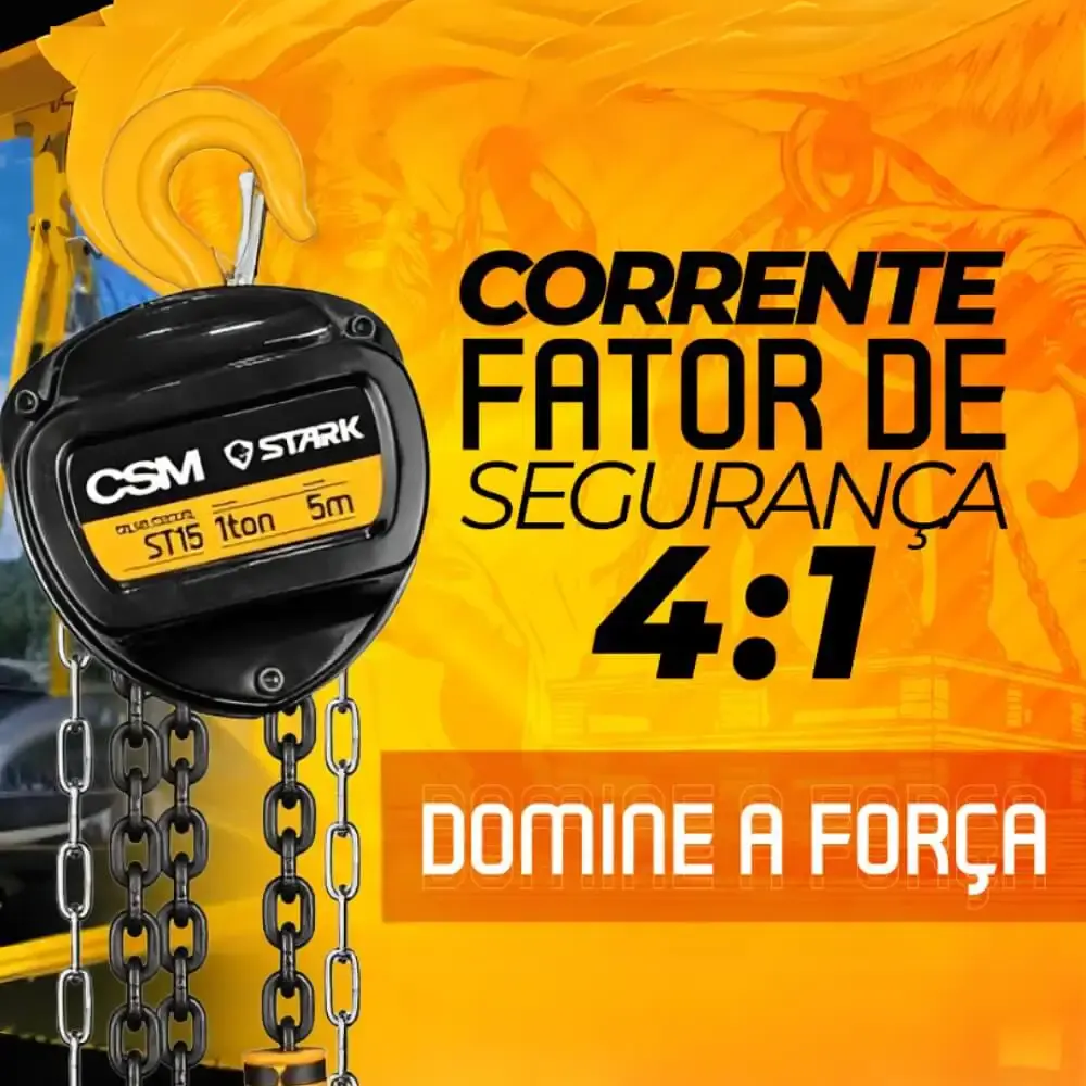 Talha manual de corrente 1 tonelada elevação 5 metros ST15 stark CSM — fotografia 7