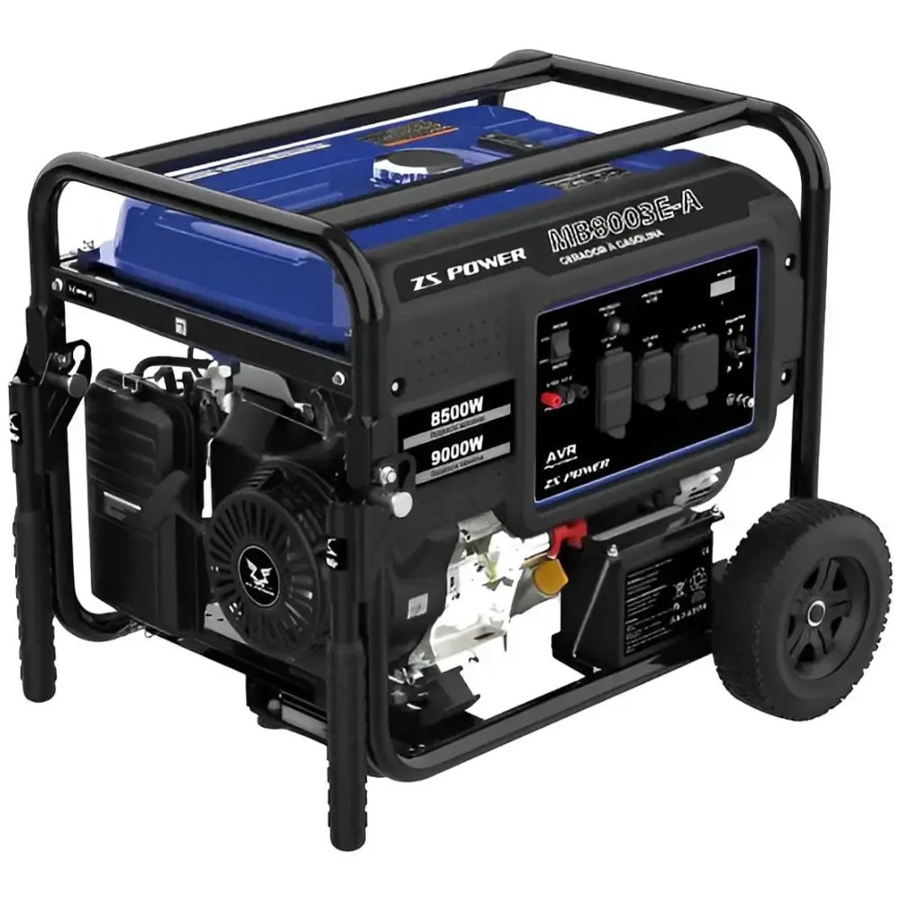 Gerador à gasolina 8,75KVA trifásico 220V c/ bateria partida elétrica MB7003EA ZS power Lepono ZS Power