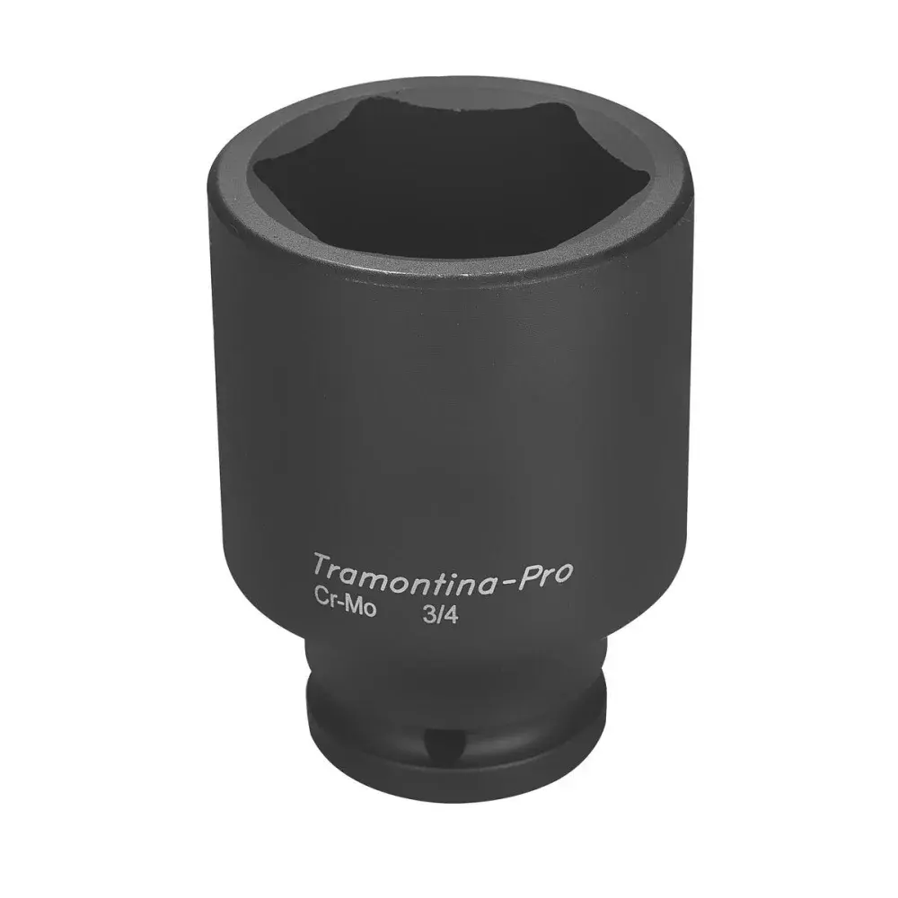 Soquete de impacto sextavado longo em aço cromo molibdênio 50 mm - encaixe 3/4 Tramontina 44893150 — fotografia de referência