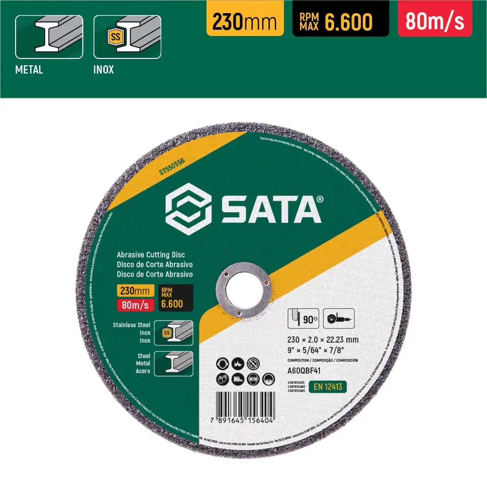 Disco de Corte 9 POL 230 mm Aço Inox ST55055G SATA — fotografia 4