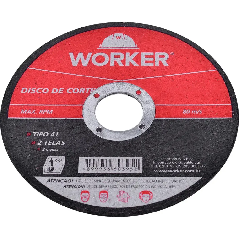 Disco de corte em aço inoxidável 2 telas 4.1/2 7/8 Worker — fotografia 7
