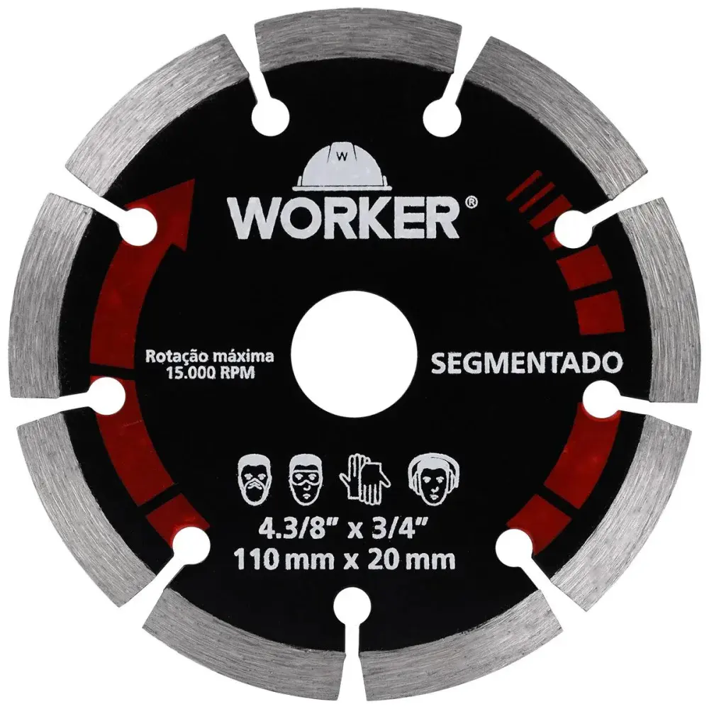 Disco de corte diamantado segmentado 4.3/8 15000RPM Worker — fotografia 2
