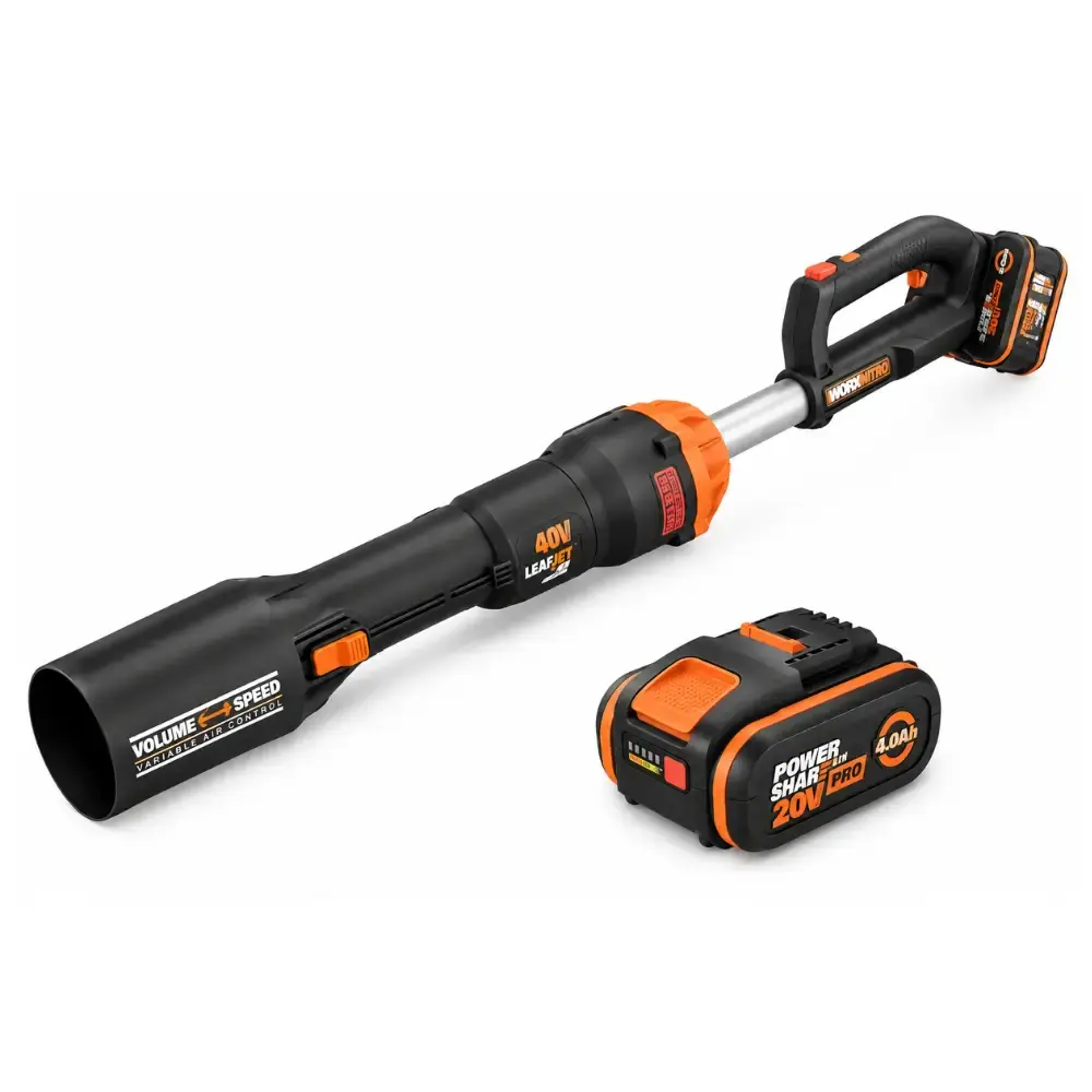 Soprador de folhas elétrico 40V com baterias 20V 4,0AH Worx