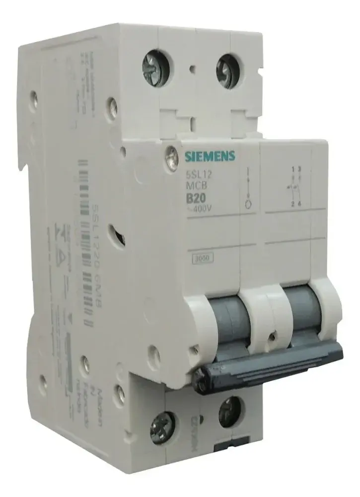 Disjuntor bipolar din curva b 20A Siemens