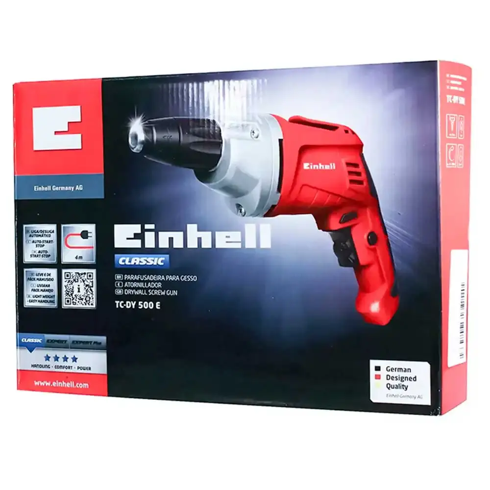 Parafusadeira elétrica drywall 1/4POL 500W tc-dy 500E Einhell 110 V — fotografia 7