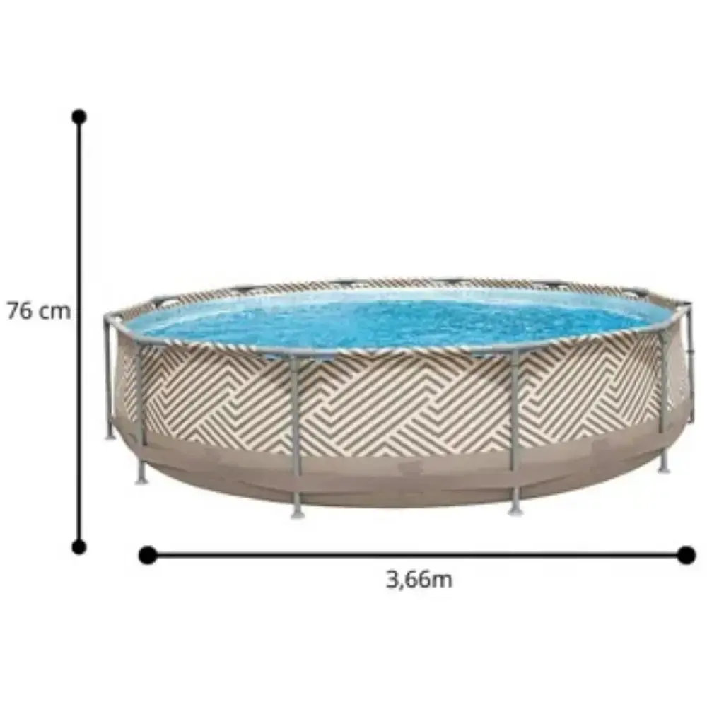 Piscina de armação circular 7.200 litros diâmetro 3,6 metros Mor — fotografia 4