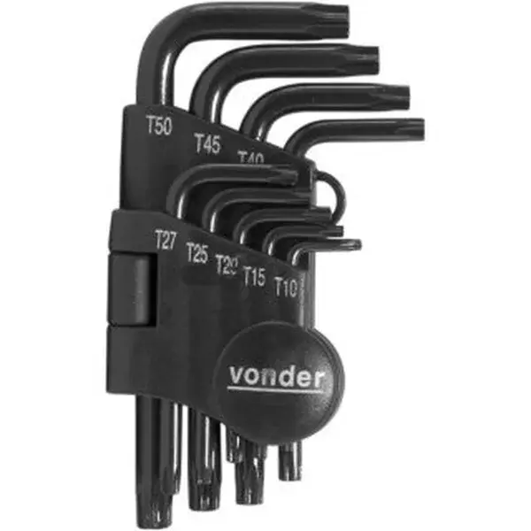 Jogo de chaves torx curta C/9 pcs - T10/T50 - Vonder — fotografia de referência