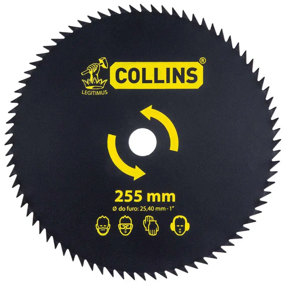Lamina roçadeira Collins 255MMX20MM 80 dentes — fotografia de referência