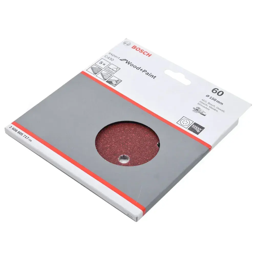 Folha de lixa C430 150MM com 5 unidades Bosch — fotografia 7