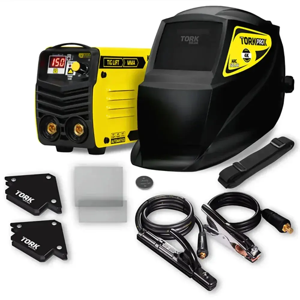 Kit máquina de solda mma-tig e máscara solar 150A super tork — fotografia 4