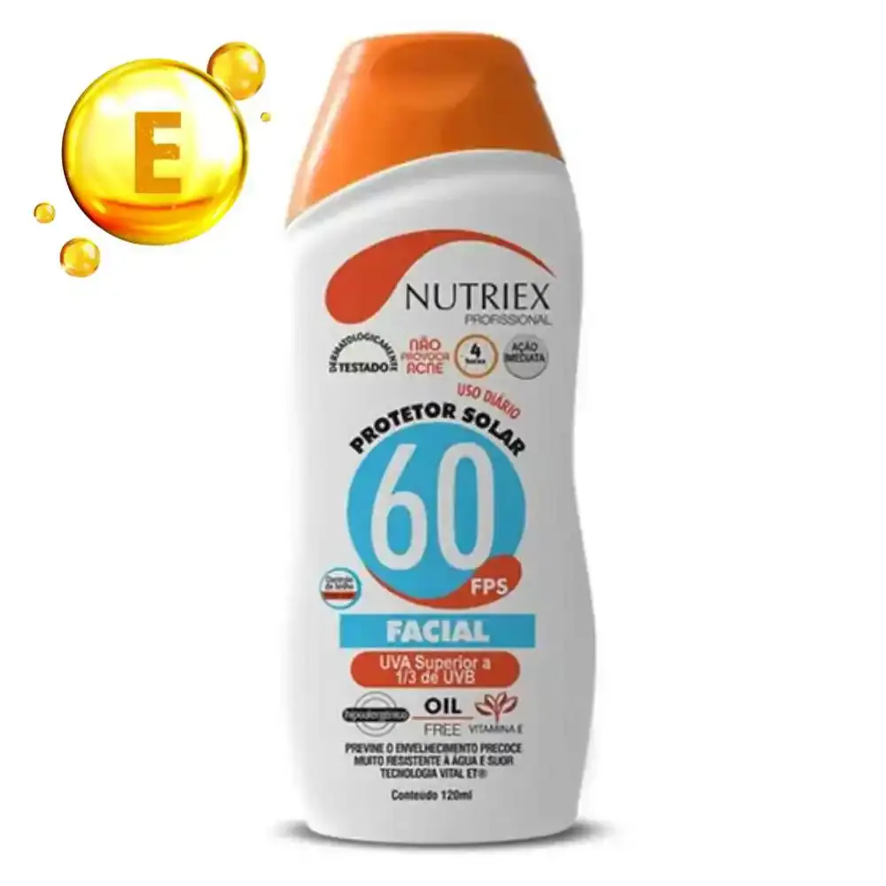 Protetor solar facial FPS 60 120 ML bisnaga Nutriex — fotografia 4