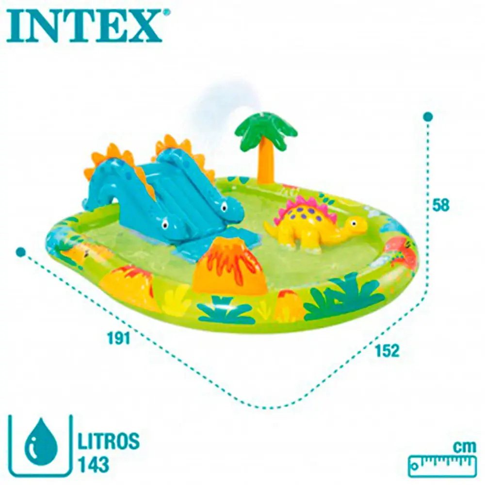 Piscina 143 litros inflável centro de diversões dinossauro 5716699 Intex — fotografia 3
