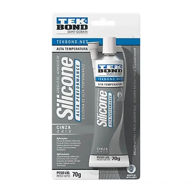 Silicone adesivo neutro alta temperatura cinza 70 GR 22104002400 Tekbond — fotografia 3