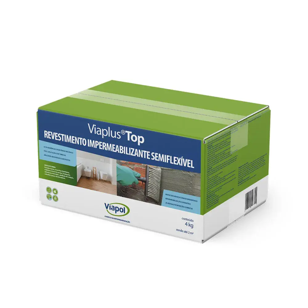Revestimento impermeabilizante semi-flexível viaplus top 4KG Viapol