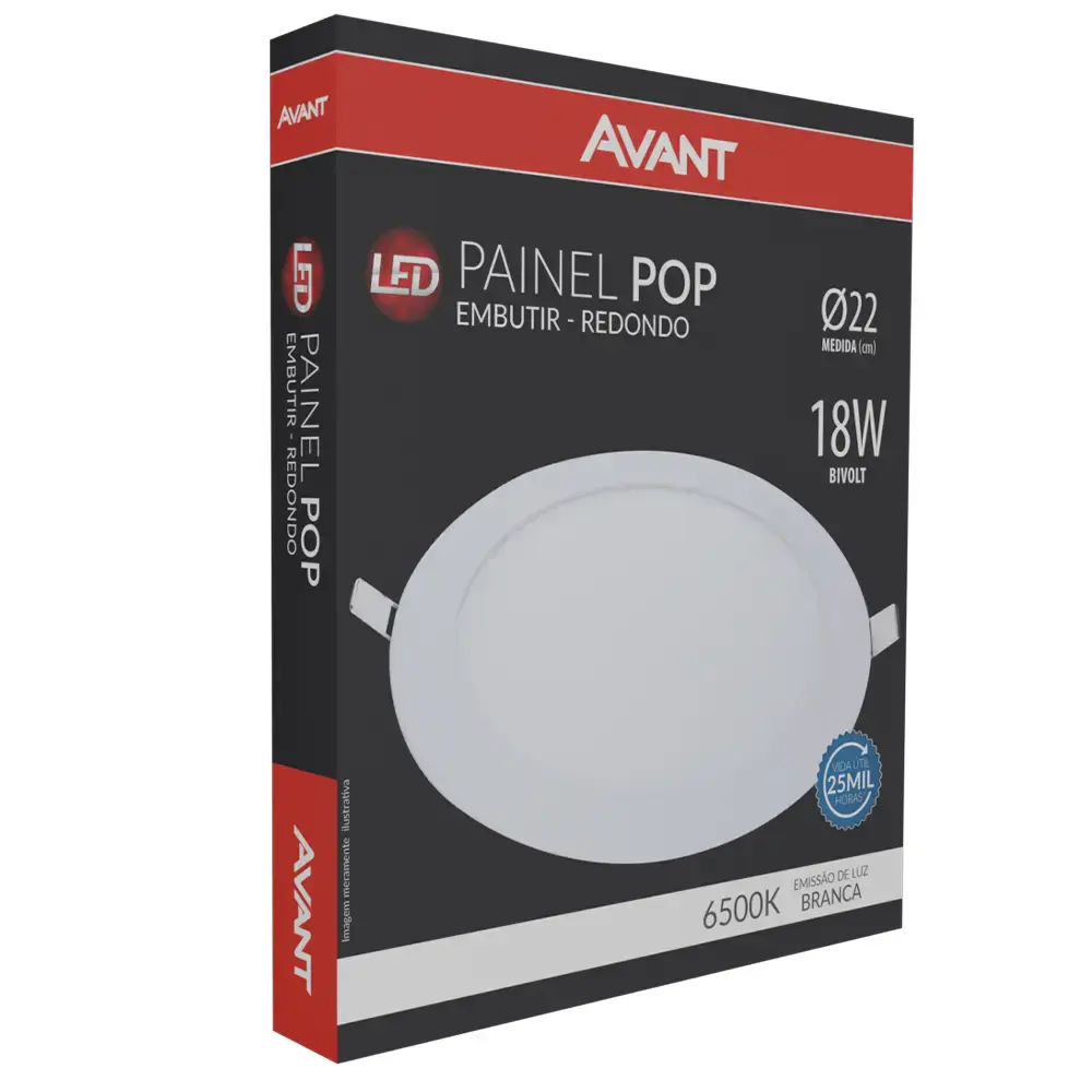 Luminária led embutir 18W plafón redondo 6500K bivolt Avant — fotografia 4