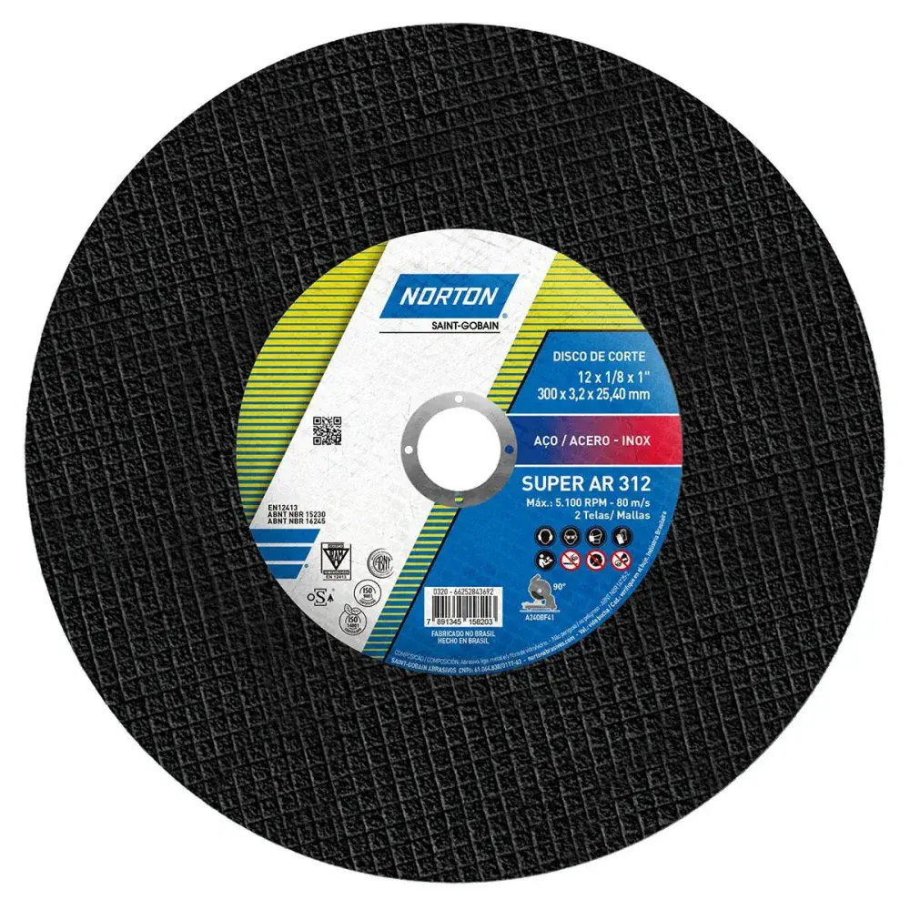 Disco de corte super aços ar 312 300X3.2MM Norton — fotografia 3