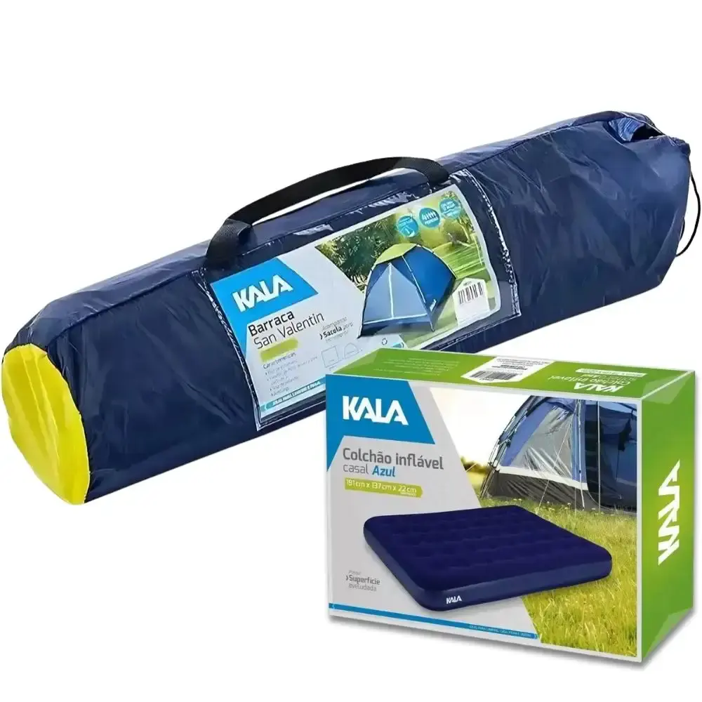 Barraca para camping 3 pessoas san valentin com colchão inflável de casal Kala — fotografia 2