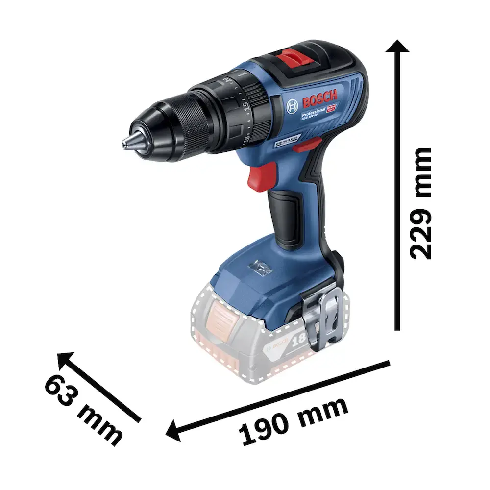 Kit parafusadeira GSB-18V-50 + chave impacto bivol TGDX-18V-200 Bosch Bivolt — fotografia 7