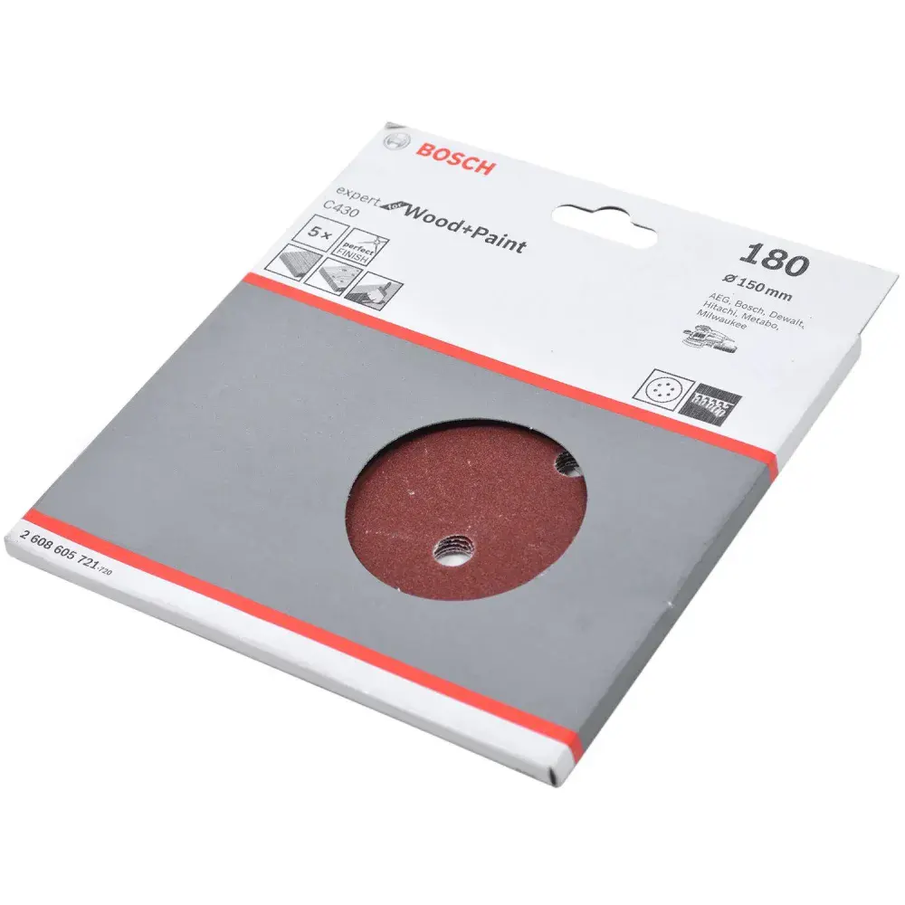 Folha de lixa C430 150MM com 5 unidades Bosch — fotografia 8