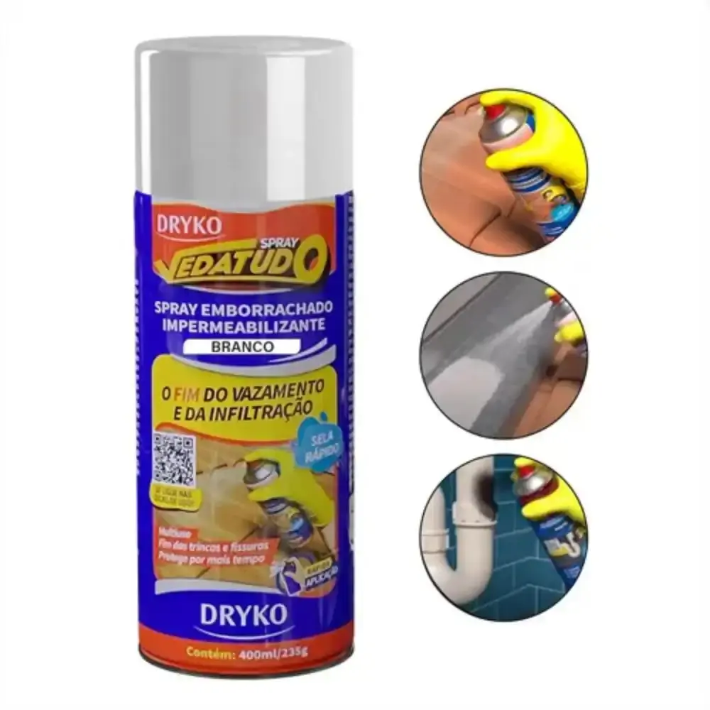 Spray Vedatudo Impermeabilizante Branco 400 ml DRYKO — fotografia 8