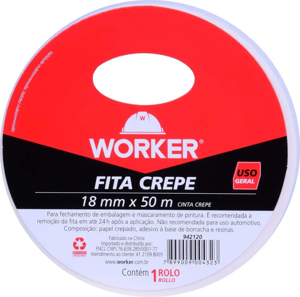 Fita crepe 18MM 50M uso geral Worker — fotografia 5