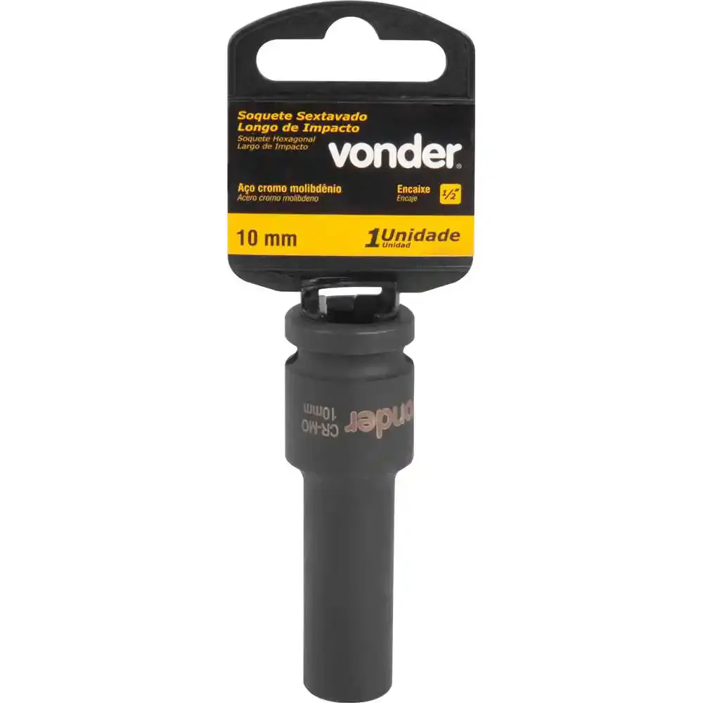 Soquete sextavado longo de impacto 10MM 1/2POL Vonder — fotografia 3