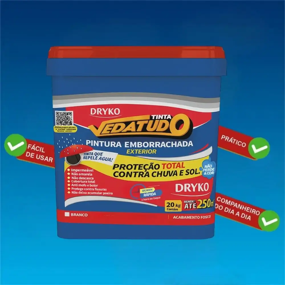 Tinta emborrachada branca 20 KG vedatudo Dryko — fotografia 6
