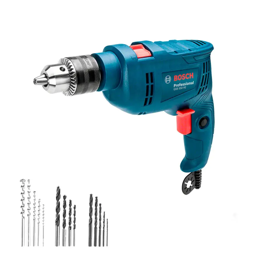 Furadeira impacto 1/2 550W 14 acessórios GSB550 Bosch 127V — fotografia 5