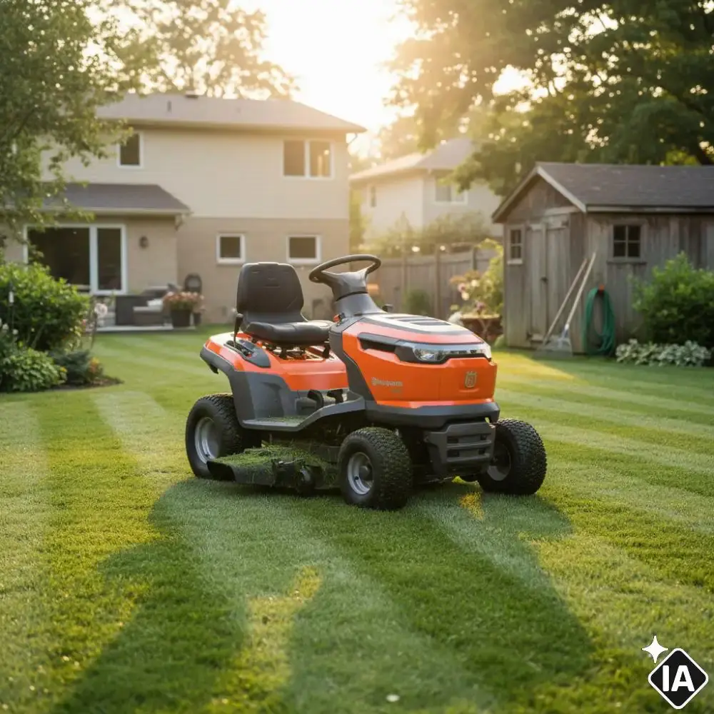 Trator cortador de grama gasolina 15 HP 4T TS 114 Husqvarna — fotografia 4